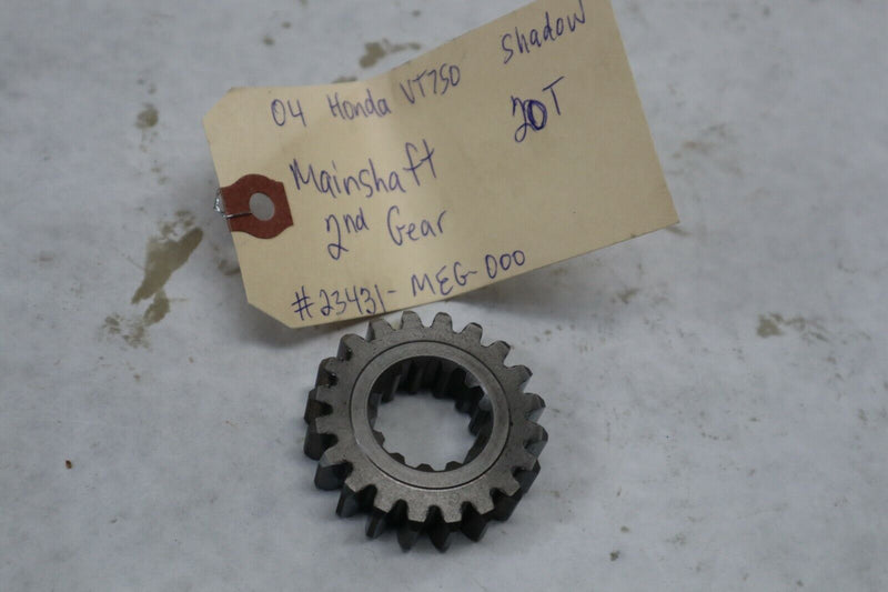 OEM Honda Motorcycle Mainshaft 2nd Gear 20T 2004 Shadow VT750 23431-MEG-000