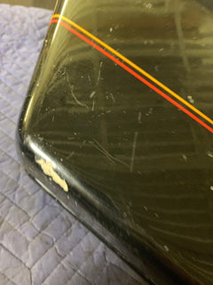 Harley Davidson OEM Lower Saddlebag (1) LEFT Side Vivid Black Red/Gold Pinstripe
