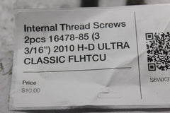 Internal Thread Screws 2pcs 16478-85 (3 3/16”) 2010 H-D ULTRA CLASSIC FLHTCU