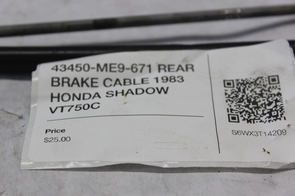43450-ME9-671 REAR BRAKE CABLE 1983 HONDA SHADOW VT750C