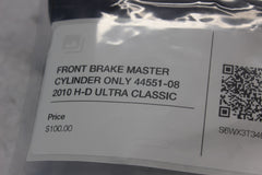 FRONT BRAKE MASTER CYLINDER ONLY 44551-08 2010 H-D ULTRA CLASSIC FLHTCU