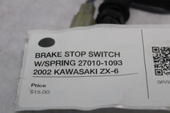 BRAKE STOP SWITCH W/SPRING 27010-1093 2002 KAWASAKI ZX-6