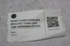 REAR LOWER COWLING BRACKET 11044-1920 1986 KAWASAKI ZG1000
