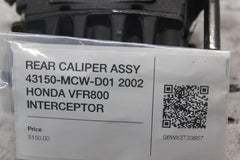 REAR CALIPER ASSY 43150-MCW-D01 2002 HONDA VFR800 INTERCEPTOR