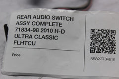 REAR AUDIO SWITCH ASSY COMPLETE 71834-98 2010 H-D ULTRA CLASSIC FLHTCU