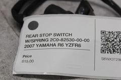 REAR STOP SWITCH W/SPRING 2C0-82530-00-00 2007 YAMAHA R6 YZFR6