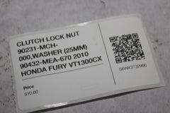 CLUTCH LOCK NUT 90231-MCH-000,WASHER (25MM) 90432-MEA-670 2010 HONDA FURY VT1300