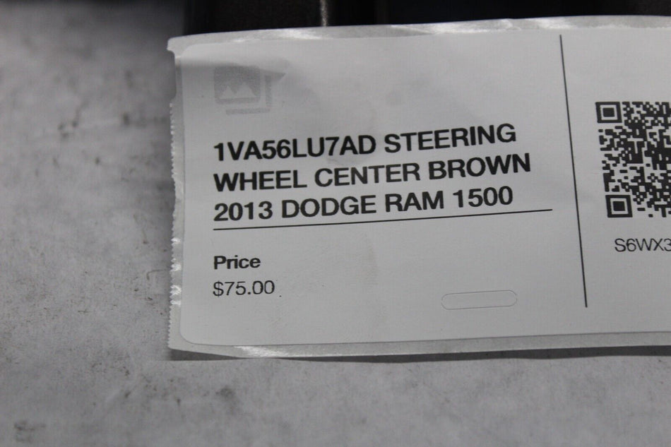 1VA56LU7AD STEERING WHEEL CENTER BROWN 2013 DODGE RAM 1500