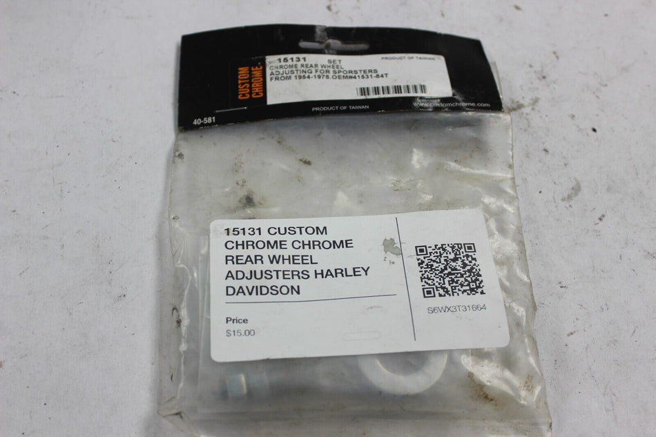 15131 CUSTOM CHROME CHROME REAR WHEEL ADJUSTERS HARLEY DAVIDSON