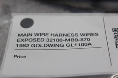 MAIN WIRE HARNESS WIRES EXPOSED 32100-MB9-870 1982 GOLDWING GL1100A