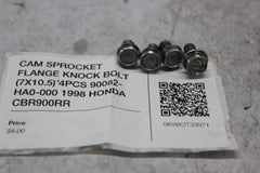 CAM SPROCKET FLANGE KNOCK BOLT (7X10.5) 4PCS 90082-HA0-000 1998 HONDA CBR900RR