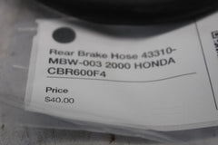 Rear Brake Hose 43310-MBW-003 2000 HONDA CBR600F4