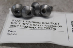 STAY 1 FAIRING BRACKET BOLT 4PCS 90111-06038-00 2007 YAMAHA R6 YZFR6