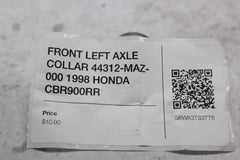 FRONT LEFT AXLE COLLAR 44312-MAZ-000 1998 HONDA CBR900RR