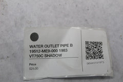 WATER OUTLET PIPE B 19512-ME9-000 1983 VT750C SHADOW