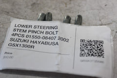 LOWER STEERING STEM PINCH BOLT 4PCS 01550-08407 2002 SUZUKI HAYABUSA GSX1300R