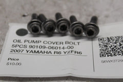 OIL PUMP COVER BOLT 5PCS 90109-06014-00 2007 YAMAHA R6 YZFR6