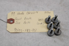 OEM Honda Motorcycle 1999 CBR600F4 Front Brake Disc Bolts (6) 90105-KV3-851