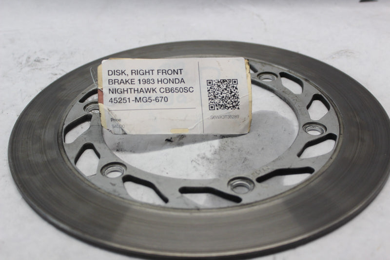 DISK, RIGHT FRONT BRAKE 1983 HONDA NIGHTHAWK CB650SC 45251-MG5-670