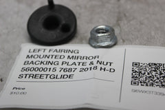 LEFT FAIRING MOUNTED MIRROR BACKING PLATE & NUT 56000015 7687 2018 H-D STREETGLI