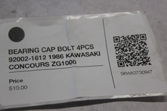 BEARING CAP BOLT 4PCS 92002-1612 1986 KAWASAKI CONCOURS ZG1000