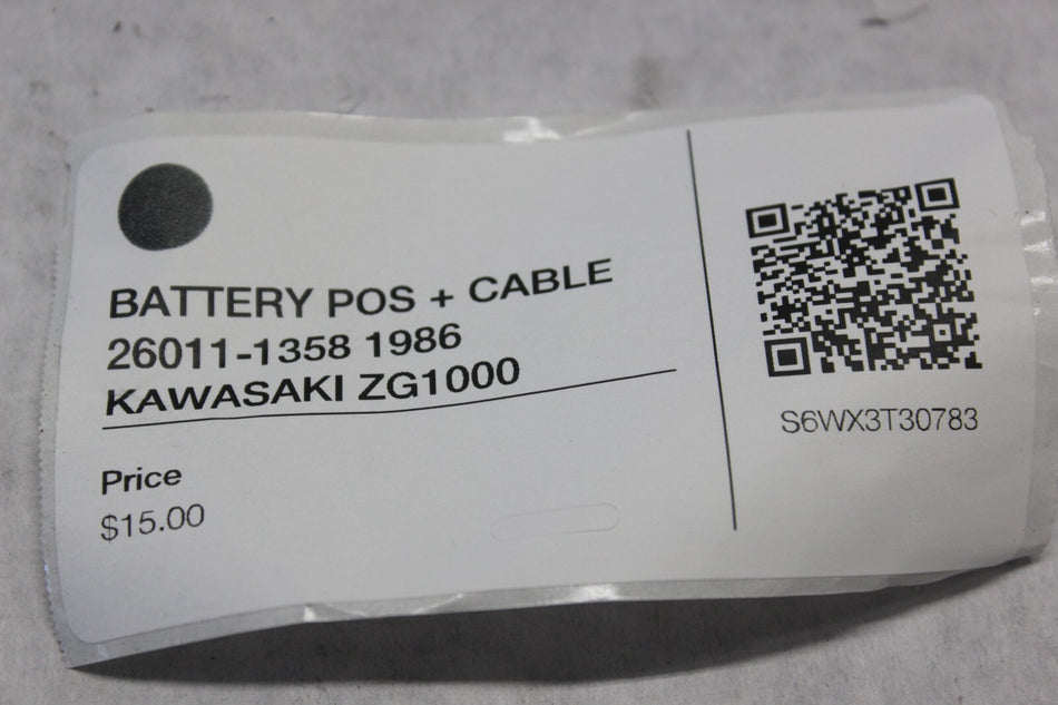 BATTERY POS + CABLE 26011-1358 1986 KAWASAKI ZG1000