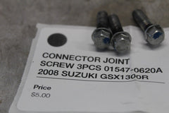 CONNECTOR JOINT SCREW 3PCS 01547-0620A 2008 SUZUKI GSX1300R