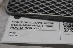 RIGHT SIDE COWL MESH 64325-MM5-000ZK  1988 HONDA CBR1000F