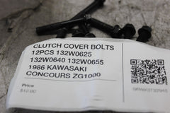 CLUTCH COVER BOLTS 12PCS 132W0625 132W0640 132W0655 1986 KAWASAKI CONCOURS ZG100