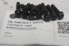 OIL PAN BOLT 10PCS 132Y0625 1988 KAWASAKI EX500