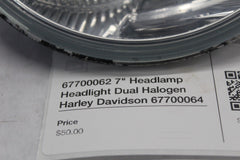 67700062 7" Headlamp Headlight Dual Halogen Harley Davidson 67700064