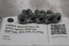 FRONT ROTOR BOLTS 5PCS 3655A 2005 HD SOFTAIL DELUXE FLSTNI