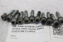 OIL PAN SCREW 12PCS 4741A 2005 ROAD KING CUSTOM FLHRSI