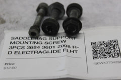 SADDLEBAG SUPPORT MOUNTING SCREW 3PCS 3684 3601 2008 H-D ELECTRAGLIDE FLHT