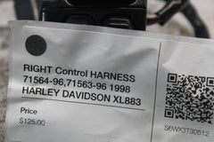 RIGHT Control HARNESS 71564-96, 71563-96 1998 HARLEY DAVIDSON XL883