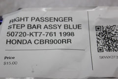 RIGHT PASSENGER STEP BAR ASSY BLUE 50720-KT7-761 1998 HONDA CBR900RR