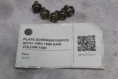 PLATE SCREW (6X10) (5) 92151-1064 1999 KAW VULCAN 1500