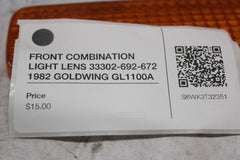 FRONT COMBINATION LIGHT LENS 33302-692-672 1982 GOLDWING GL1100A