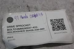 DRIVE SPROCKET BOLT (10MM) 90037-422-003 WASHER 90459-438-000 1997 HONDA CBR600F