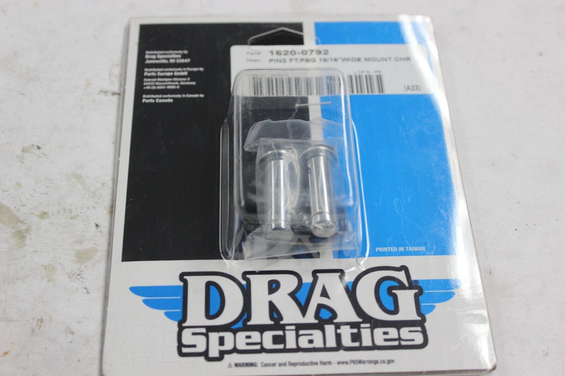 1620-0792 DRAG SPECIALTIES Chrome Footpeg Mounting Pins 15/16