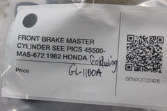 FRONT BRAKE MASTER CYLINDER SEE PICS 45500-MA5-672 1982 HONDA GOLDWING GL1100A