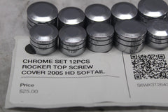 CHROME SET 12PCS ROCKER TOP SCREW COVER 2005 HD SOFTAIL DELUXE FLSTNI