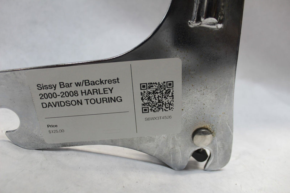 Sissy Bar w/Backrest 2000-2008 HARLEY DAVIDSON TOURING