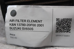 AIR FILTER ELEMENT K&N 13780-20F00 2001 SUZUKI SV650S