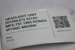HEADLIGHT UNIT (STANLEY) 33120-MF5-751 1983 HONDA VF750C MAGNA