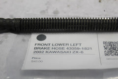 FRONT LOWER LEFT BRAKE HOSE 43059-1821  2002 KAWASAKI ZX-6