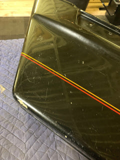 Harley Davidson OEM Lower Saddlebag (1) LEFT Side Vivid Black Red/Gold Pinstripe