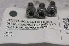 STARTING CLUTCH BOLT 3PCS 120CA0816 120P0816 1988 KAWASAKI EX500