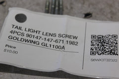 TAIL LIGHT LENS SCREW 4PCS 90147-147-671 1982 GOLDWING GL1100A