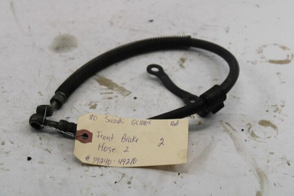 OEM Suzuki Motorcycle Front Brake Hose 2 59240-49210 1980 GS1100E Red